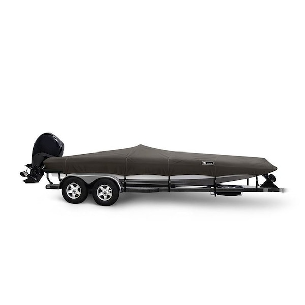 Eevelle Boat Cover BASS BOAT Angled Transom, Outboard Fits 13ft 6in L up to 80in W Charcoal SFATB1380B-CHL - main